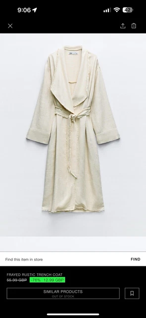 Zara rustic coat hotsell