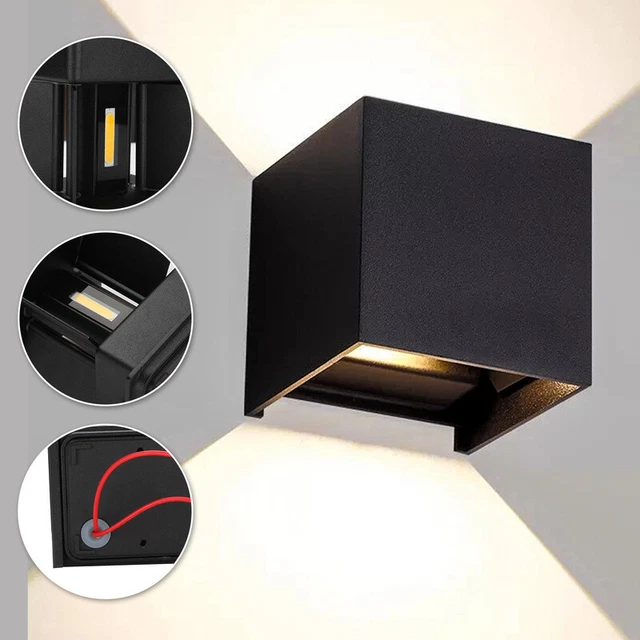 LED Wandleuchte Wohnzimmer Eingangsflur Deko Außen Innen Wandlampe Square IP65