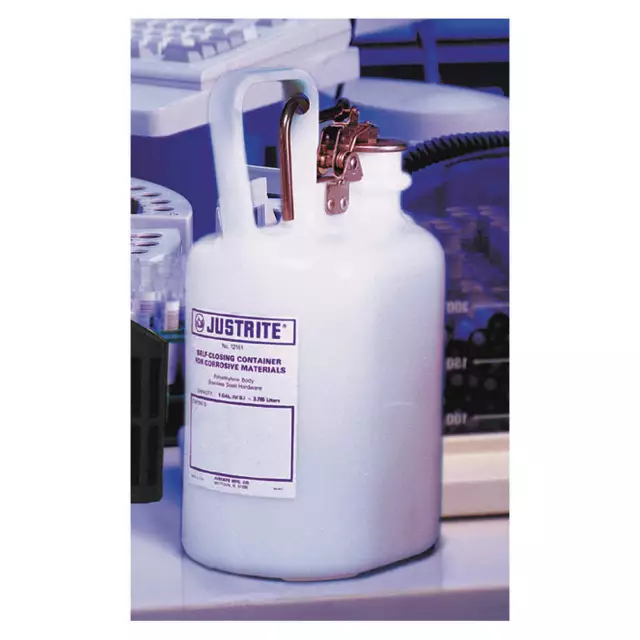 JUSTRITE 12161 Disposal Can,1 Gal.,White,Polyethylene