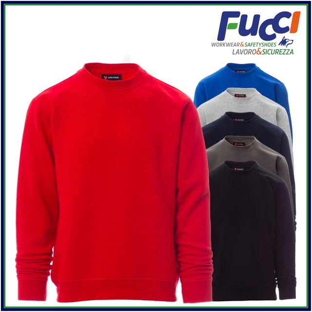 Felpa Girocollo Uomo Felpata in Cotone Raglan Payper Maglia da Lavoro Sport