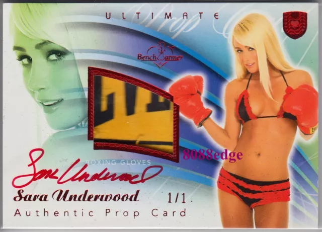2010 Benchwarmer Ultimate Prop Auto:sara Underwood #1/1 Of Red Autograph Playboy