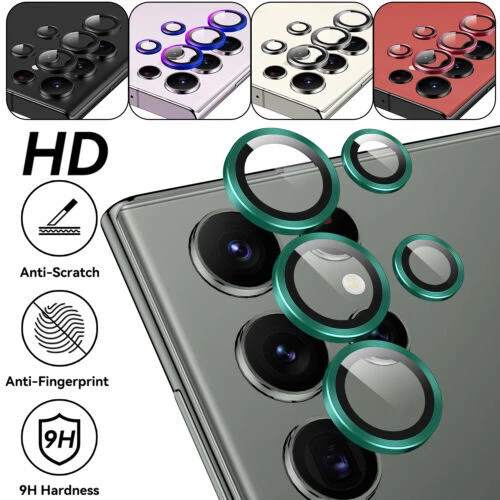 For Samsung Galaxy S23 Ultra 5G Tempered Glass Camera Lens Protector Metal Ring