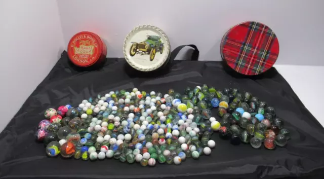 Glass Marbles Job Lot Vintage Used Condition Various Sizes & Designs          E9