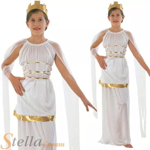 Girls Grecian Greek Roman Goddess Athena Book Week Fancy Dress Costume Outfit