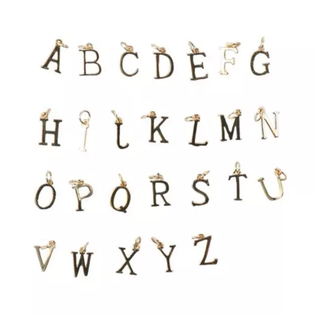 Brass A-Z Alphabet Letters Gold Charm Pendant Beads  DIY Jewelry Making