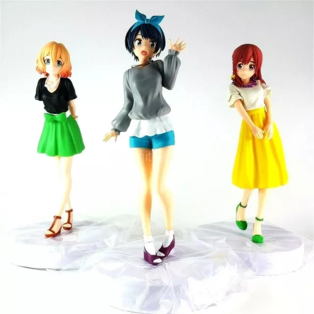 Banpresto Rent a Girlfriend Figura Juego de 3 Mami Ruka Sumi Kawaii Juguete...