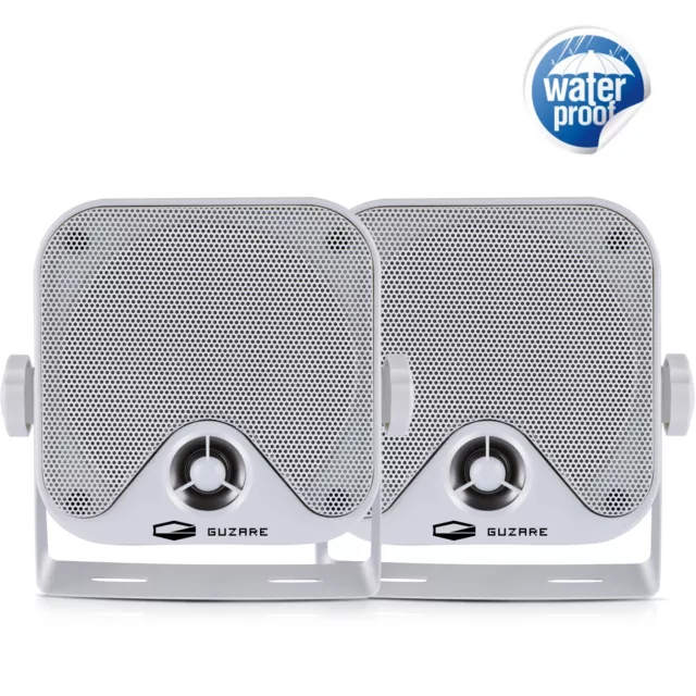 Car Stereo Speakers Boat Waterproof Speakers 100W Pair White Box Hunging Spekaer