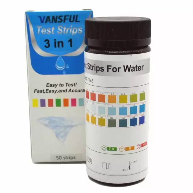 100 Strip Pool, Hot Tub Spa Water Test Strips VANSFUL 3 In 1 2