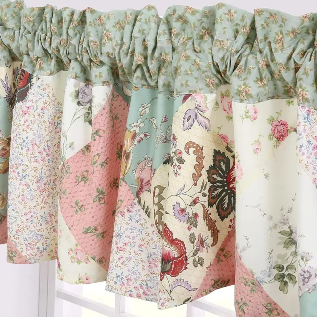COTTAGE CHIC 16 x 56 WINDOW VALANCE : COZY COUNTRY PINK GREEN BLUE SHABBY ROSES