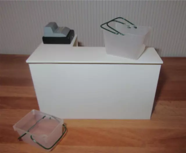Miniature Dollhouse 1:12 Scale Grocery/Store White Checkout Counter - S41W Miniature Dollhouse 1:12 Scale Grocery/Store White Checkout Counter - S41W