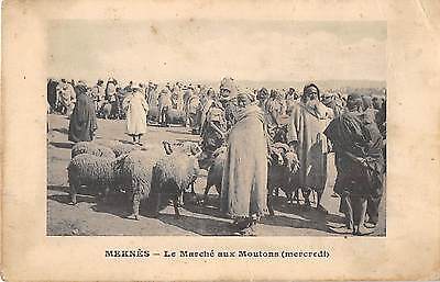 Cpa Maroc Meknes Le Marche Aux Moutons Mercredi