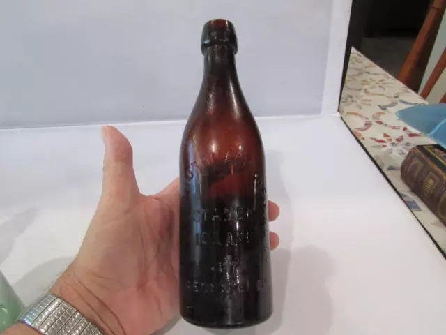 Staten Island Dark Amber Rubsam & Horrmann Blob top bottle