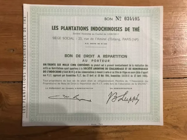 Les Plantations Indochinoises De The (Indochine) (B3)
