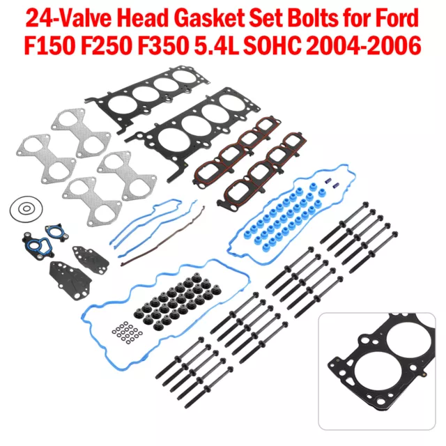 24-Valve Head Gasket Set Bolts pour Ford F150 F250 F350 5.4L SOHC 2004-2006