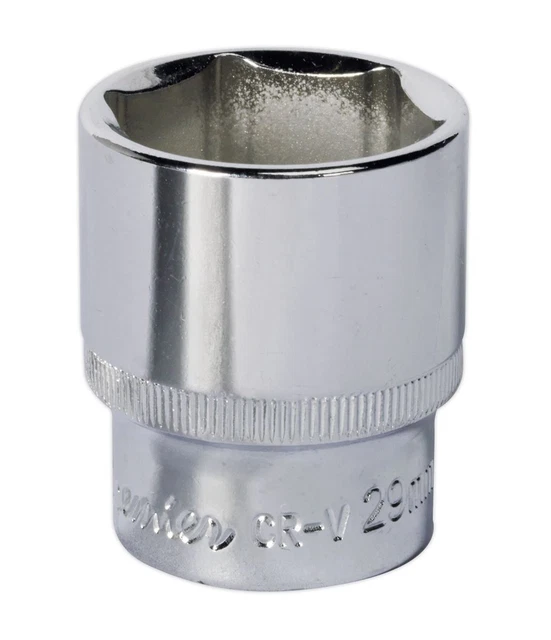 SEALEY 29MM WALLDRIVE Standard Length Chrome Socket 1/2"Sq Drive SP1229