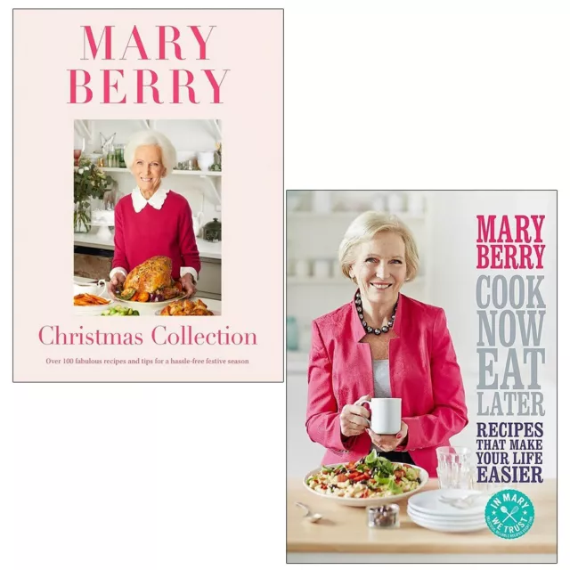 Mary Berry 2 Books Collection Set Christmas, Cook Now Eat Later Hardback NEW