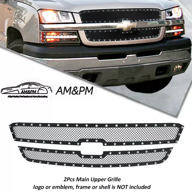 FITS 2003-06 CHEVY Silverado/Avalanche Mesh Grille Grill Stainless