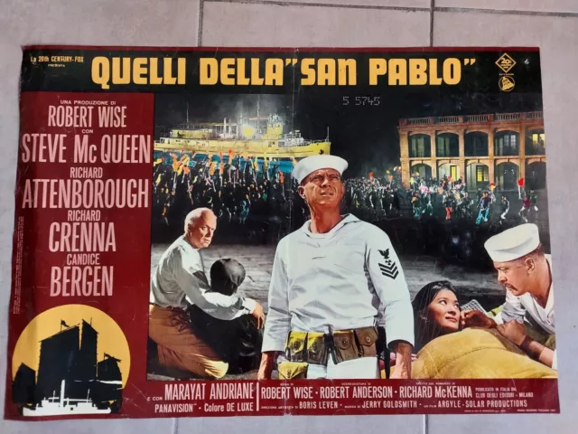 QUELLI DELLA SAN PABLO Steve McQueen FOTOBUSTA MANIFESTO CINEMA