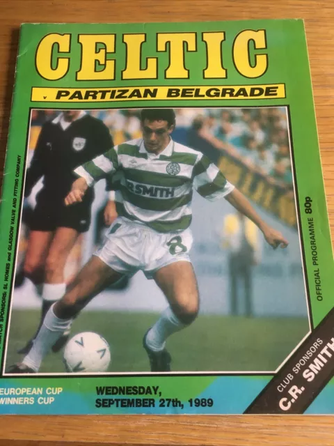 Celtic V Partizan Belgrade Cup Winners Cup 1989/90