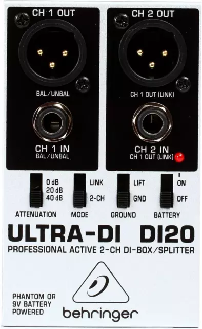 Behringer ULTRA-DI DI20 Professional Active 2-Channel DI-Box/Splitter