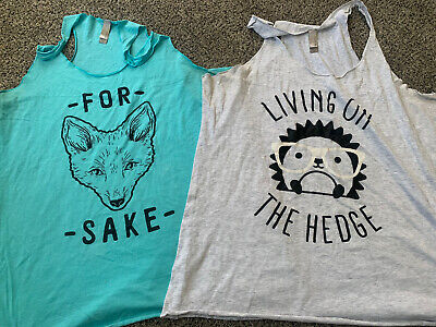 2 womens tanks funny Living On The hedge, For fox Sake Activewear