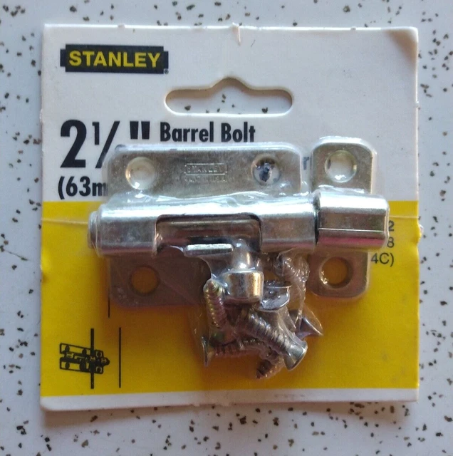 Vintage NOS Stanley Hardware 2 1/2" Barrel Bolt Satin Brass new in package