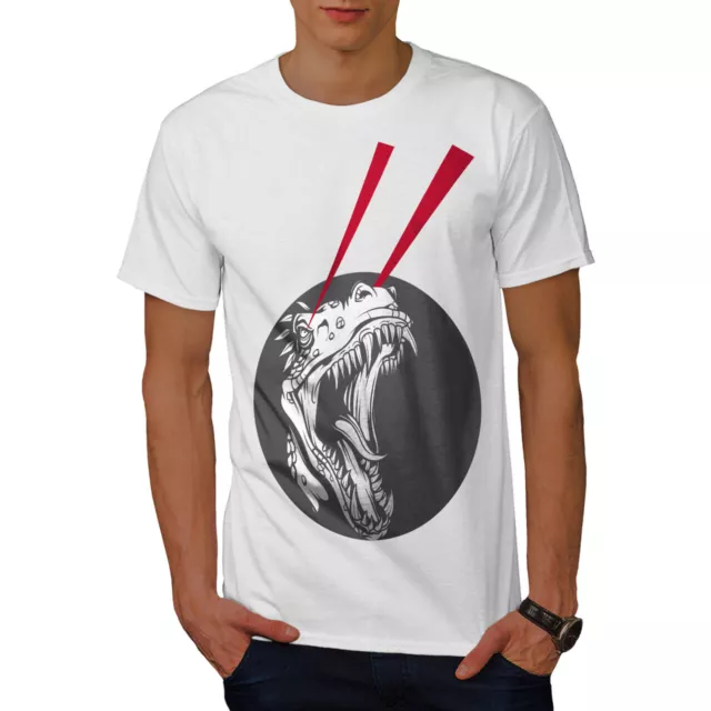 Wellcoda Dinosaur Laser Animal Mens T-shirt, Beam Graphic Design Printed Tee