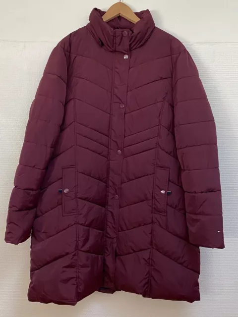 Tommy Hilfiger Doudoune Mi-longue Matelassée Logo Brodé Femme Taille XL XXL