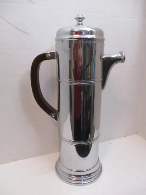 Farber Bros USA Krome Craft Cocktail Shaker 12-1/2" Tall Tortoise Bakelite Deco