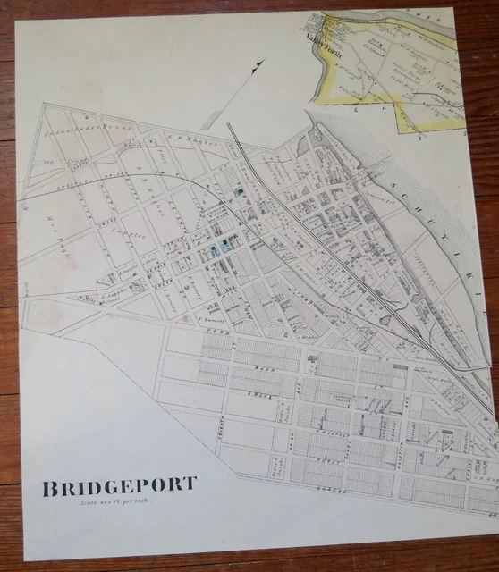 ANTIQUE MAP SHOWING PART of BRIDGEPORT PA & VALLEY 49.95 PicClick