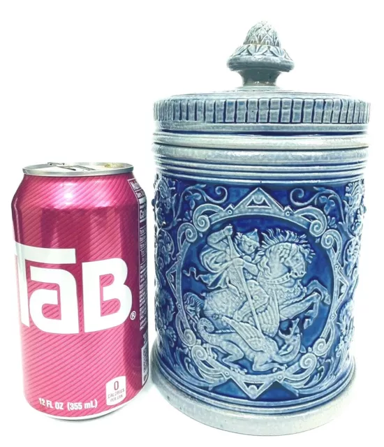Antique Marzi & Remy Tobacco Jar St George Dragon Cannister Beer Stein Companion