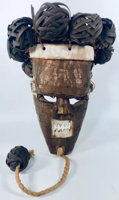 Salampasu Style Mask DR Congo Basketry Hat Woven Hood African Art