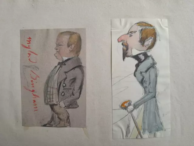 dessin ancien portrait Milord caricature 19ème