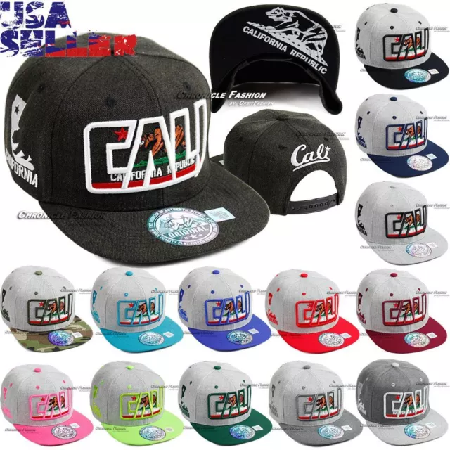 Cali Baseball Cap California Republic Adjustable Snapback Hat Hip Hop Flat Men