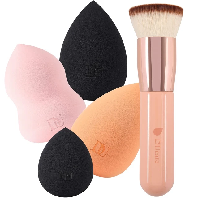 DUcare Spugnette Make Up 4pcs Nessun di Lattice & Pennelli Fondotinta 1pcs -