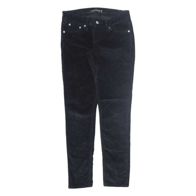 LEVI'S 524 Too Superlow pantaloni in velluto a coste neri sottili da donna W26 L30