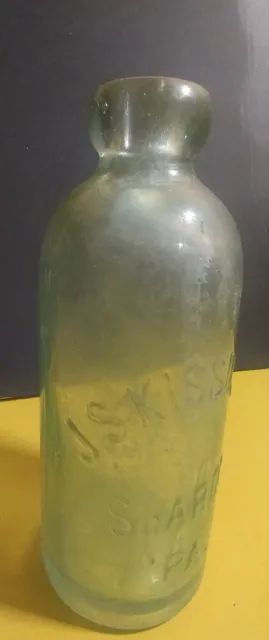 Vintage 1800`s SODA SOFT DRINK BOTTLE ,HUTCH, BLOB TOP,SHARON, PA., FREE SHIPPIN