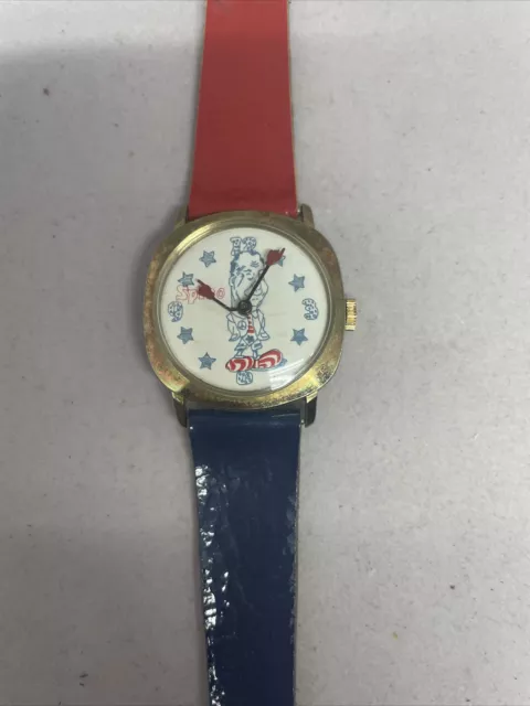 Rare Vintage 1970s Mechanical Spiro Character Watch Original Band No Seconds WoW