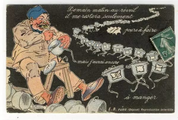 AK France Militaire Humour, Demain matin au reveil... 1910