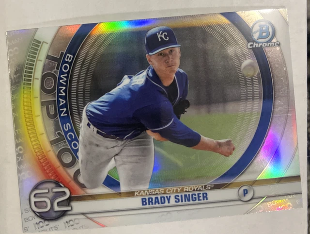 2020 Bowman Chrome BRADY SINGER Scouts Top 100 #BTP-62- Kansas City Royals