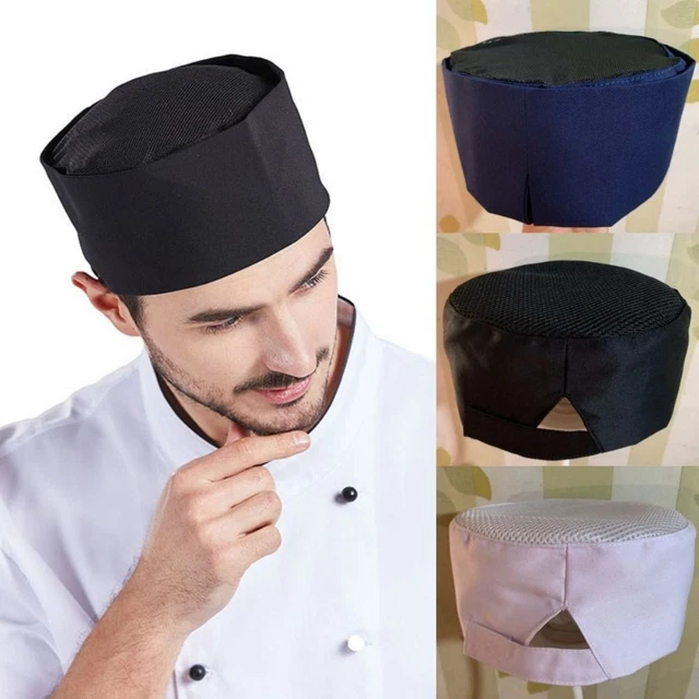 JAPANESE-STYLE CHEF FLAT Top Caps Mesh Head Circumference Chef Hat Cook ...