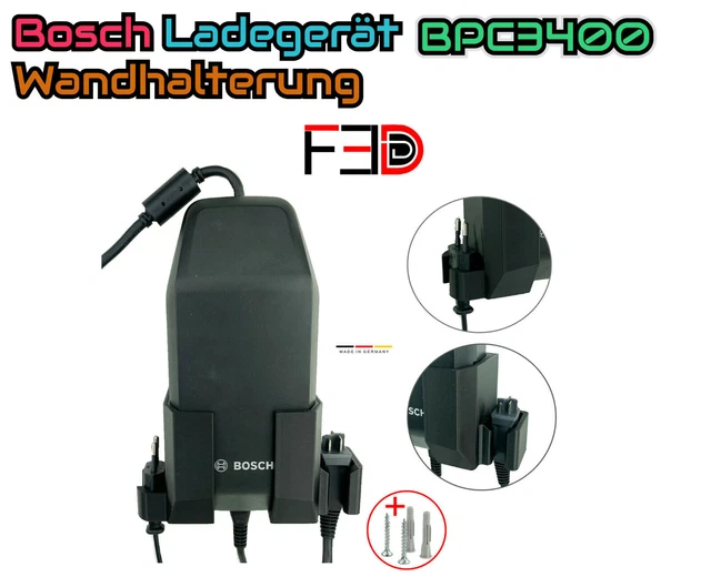 Support Mural Pour Chargeur Bosch BPC3400 - Compatible 2A/4A/6A, Fixation Facile, Fabriqué En GreenTEC Pro