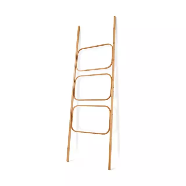 Bamboo Towel Ladder Home Bathroom Storage Organisation Decor Rack