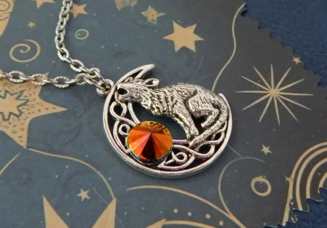 Celtic Wolf Moon Necklace Pendant Silver Jewelry Handmade NEW Fashion Wolfpack