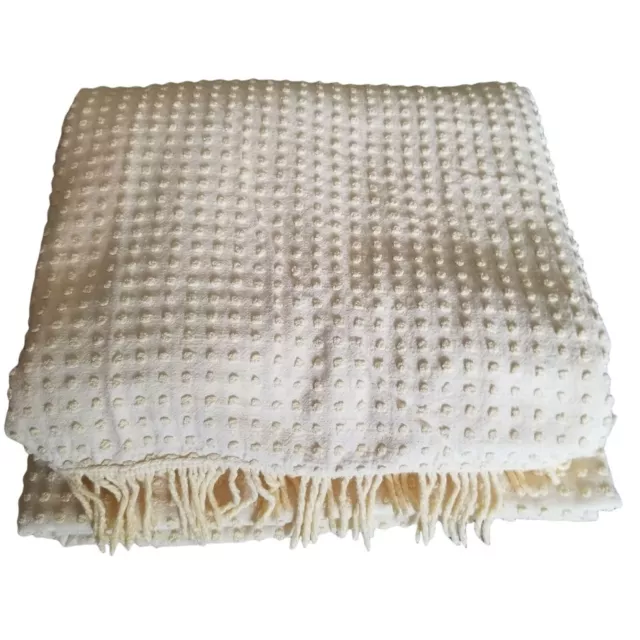 Morgan Jones TWIN Yellow Chenille Blanket Bedspread 64x100 in Fringe