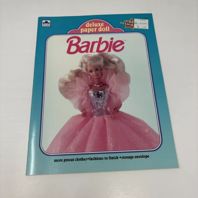 VTG Barbie Paper Doll Deluxe 1992 Golden Precut Fashion To Finish 1690 Uncut New