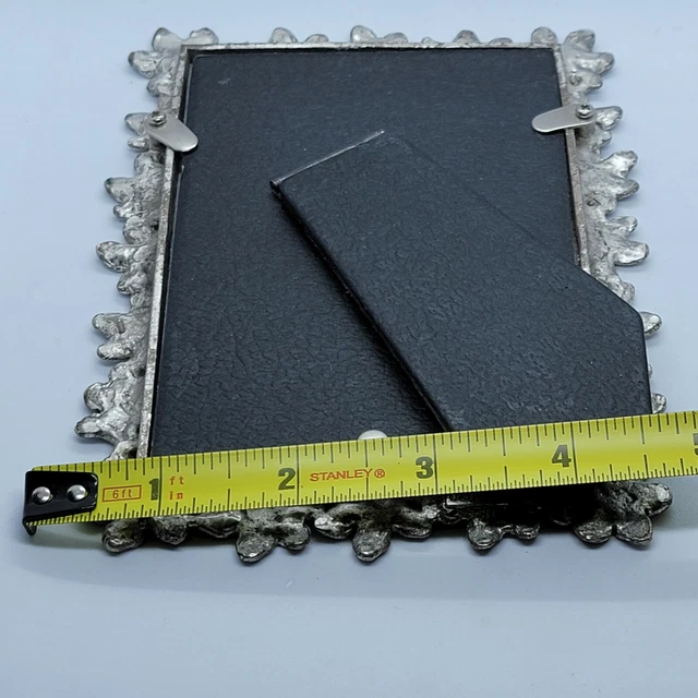 Vintage Gorgeous Metal Photo frame Beautiful Flowers Heavy 6×4 Barron 9