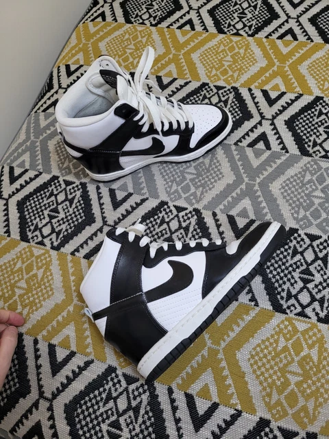 nike dunk sky high mesh black wedge trainers