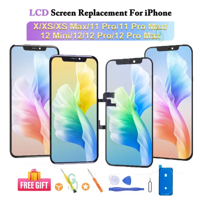 For Apple iPhone 11 12 13 Pro Mini X XR XS Max LCD Screen Replacement OLED Touch