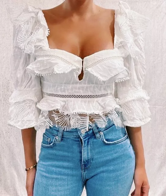 Acler basque ruffle top top